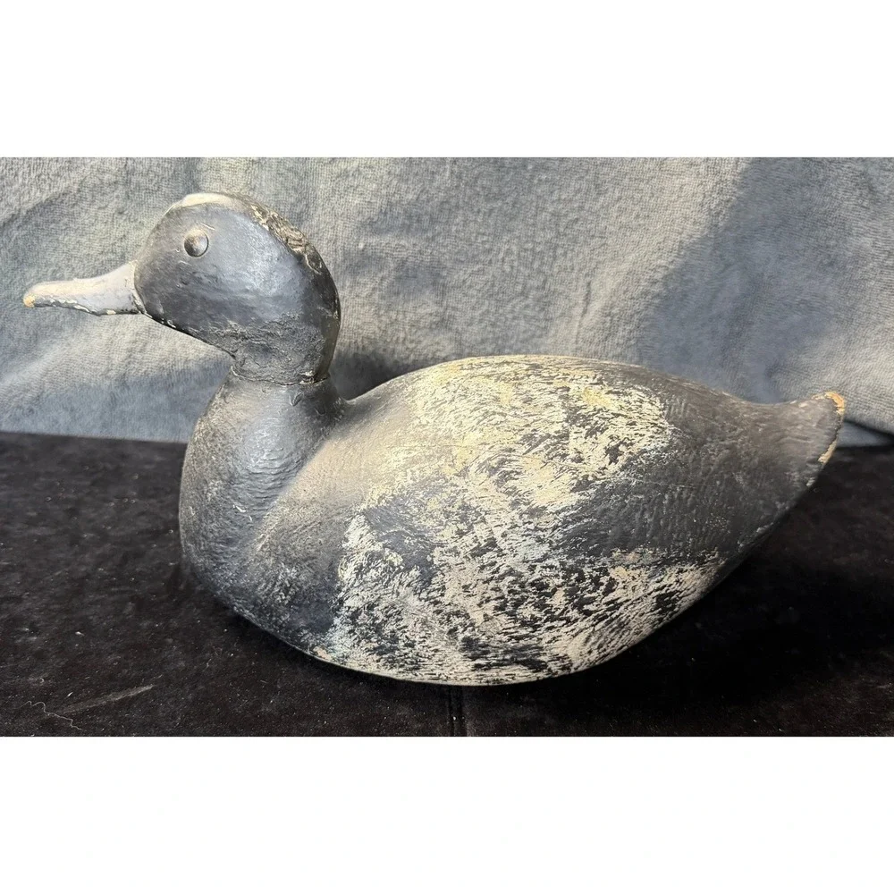 Vintage Hand Painted Wooden Duck Decoy Primitive Rustic Folk Art Hunting Decor